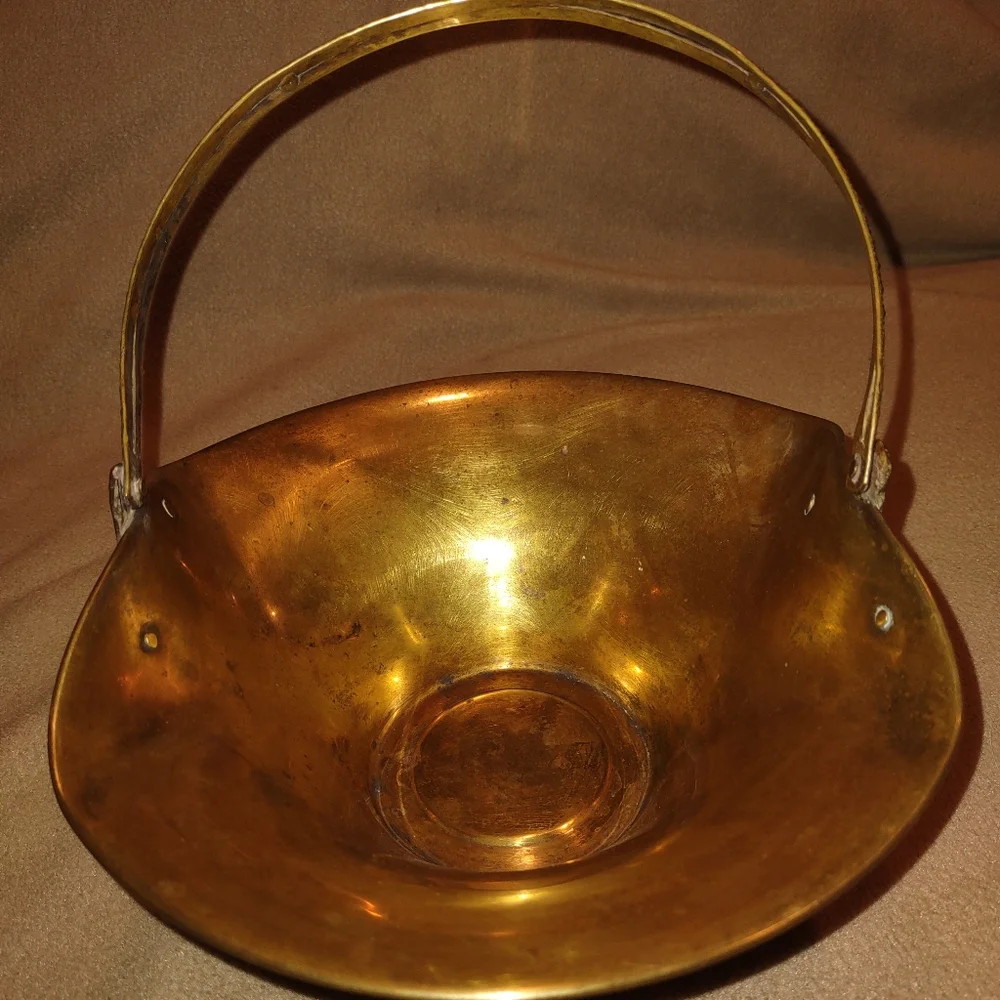 Vintage Brass Gathering Baskets (Set of 2)